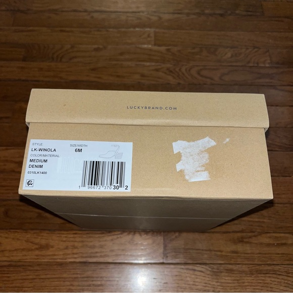 Lucky Brand Winola Ankle Strap Wedge Mules Medium Blue Denim Women’s Size 6 - Picture 11 of 12